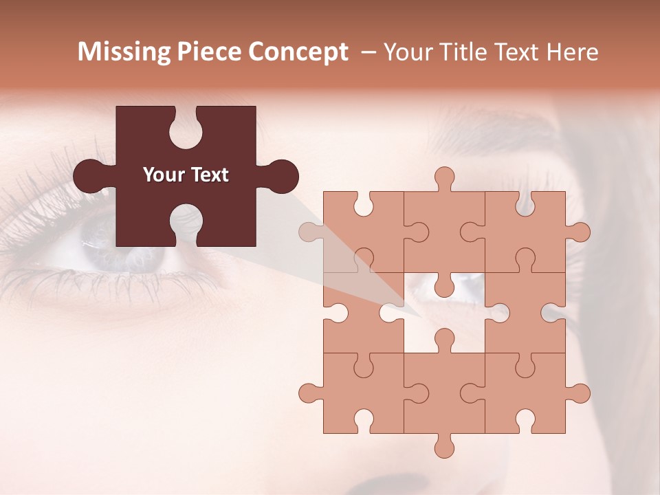 A Woman's Blue Eyes With Long Eyelashes PowerPoint Template