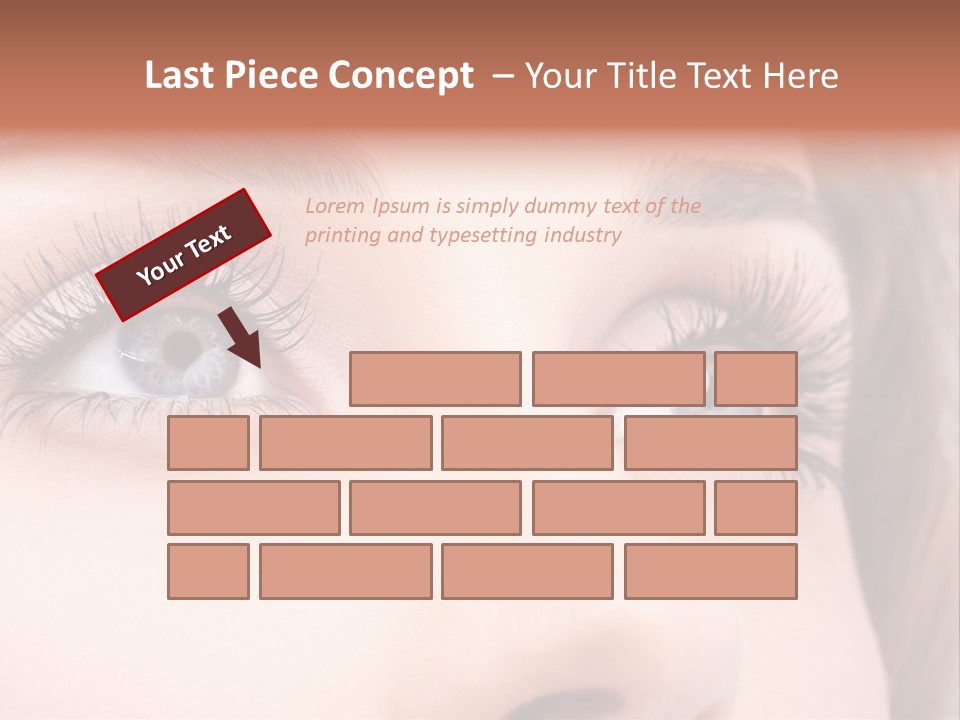 A Woman's Blue Eyes With Long Eyelashes PowerPoint Template