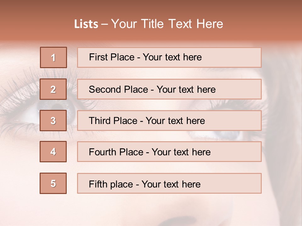 A Woman's Blue Eyes With Long Eyelashes PowerPoint Template