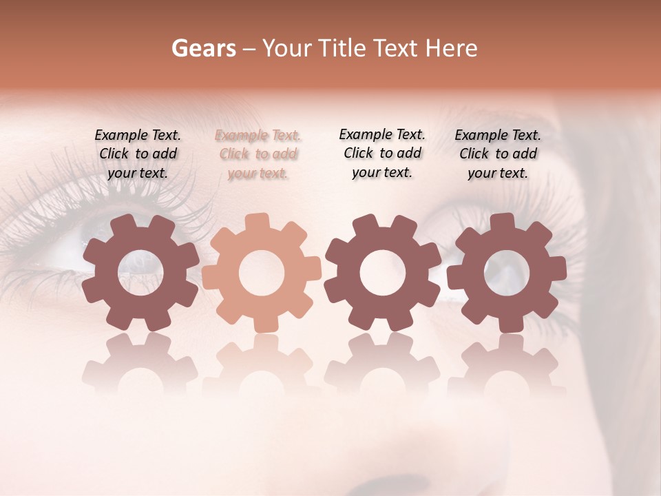 A Woman's Blue Eyes With Long Eyelashes PowerPoint Template