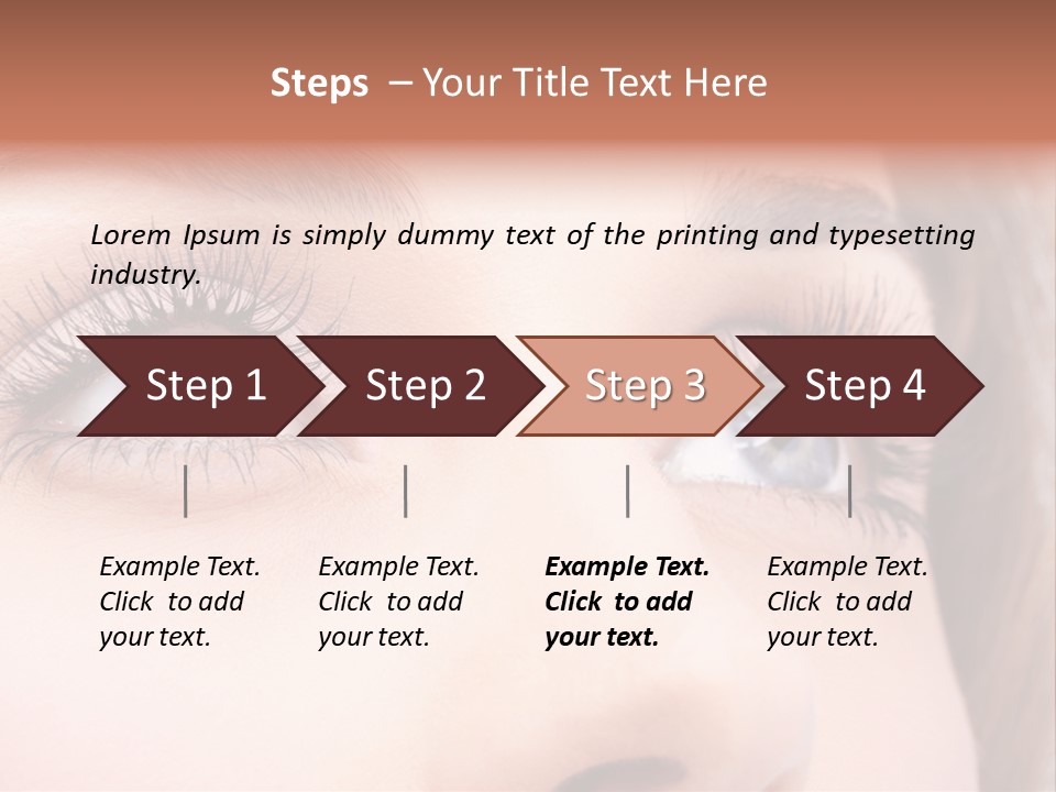 A Woman's Blue Eyes With Long Eyelashes PowerPoint Template