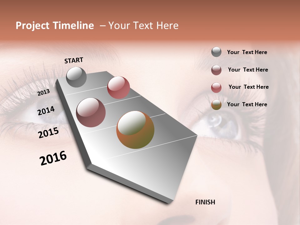 A Woman's Blue Eyes With Long Eyelashes PowerPoint Template