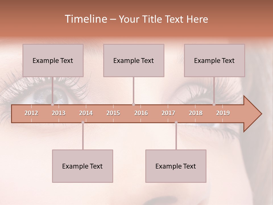 A Woman's Blue Eyes With Long Eyelashes PowerPoint Template