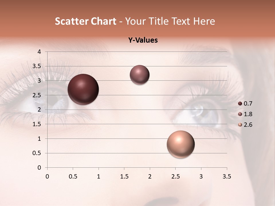 A Woman's Blue Eyes With Long Eyelashes PowerPoint Template