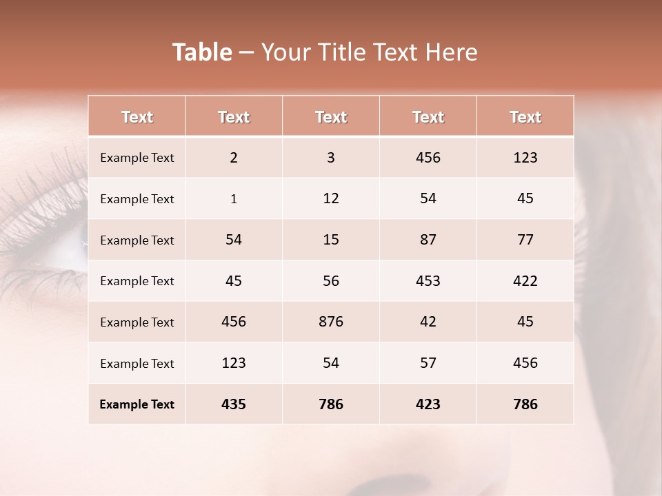 A Woman's Blue Eyes With Long Eyelashes PowerPoint Template