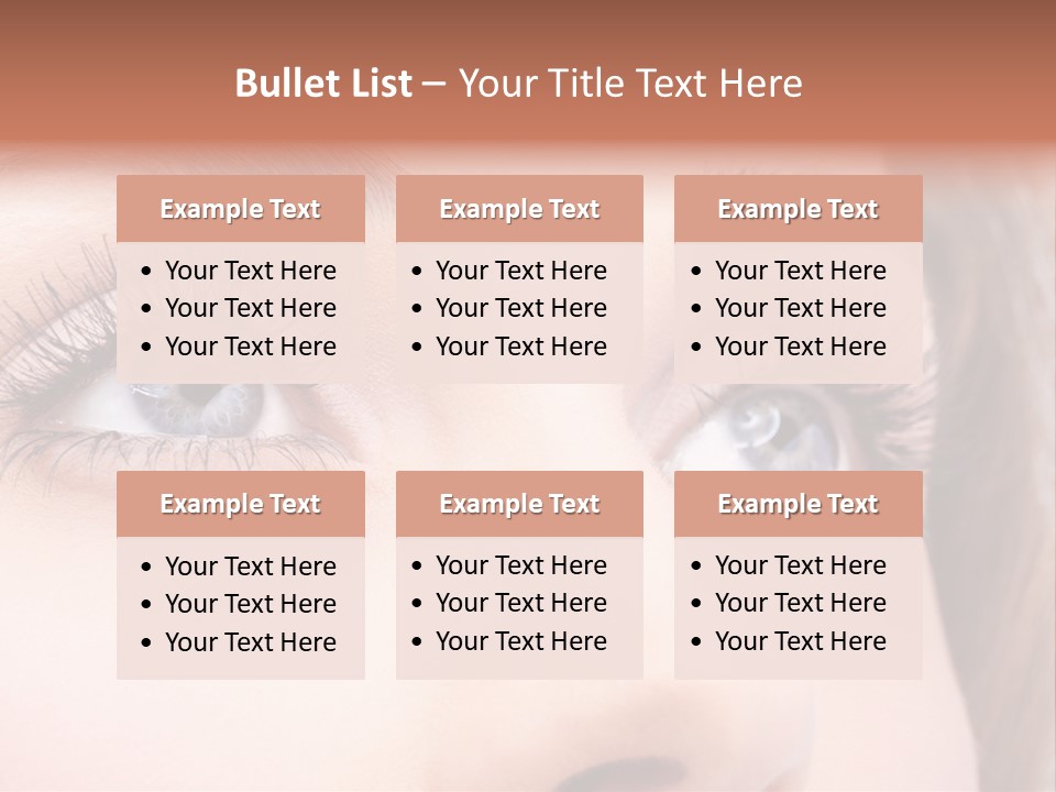 A Woman's Blue Eyes With Long Eyelashes PowerPoint Template