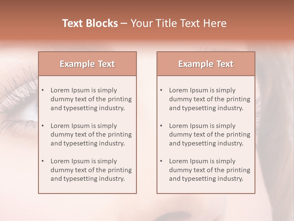 A Woman's Blue Eyes With Long Eyelashes PowerPoint Template