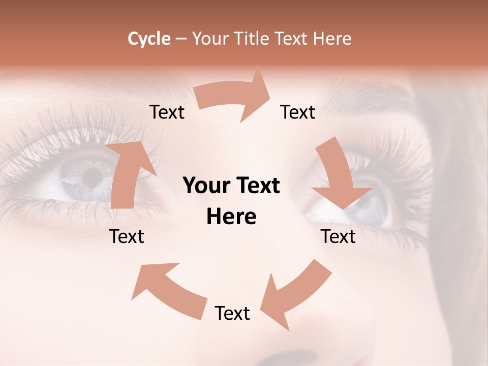 A Woman's Blue Eyes With Long Eyelashes PowerPoint Template