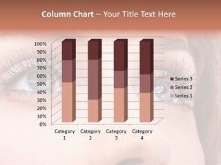 A Woman's Blue Eyes With Long Eyelashes PowerPoint Template