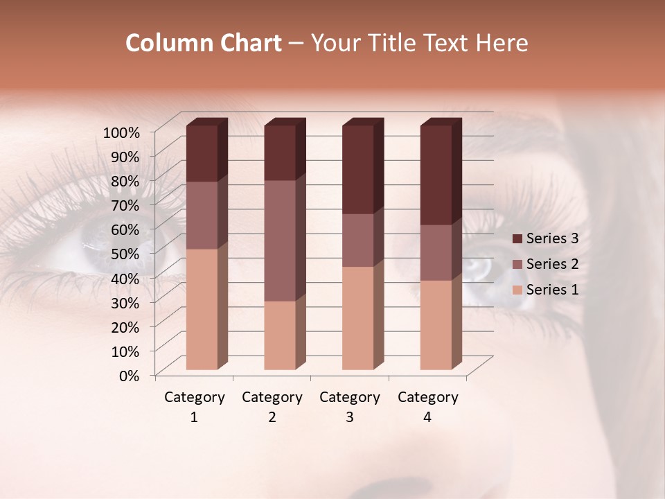 A Woman's Blue Eyes With Long Eyelashes PowerPoint Template