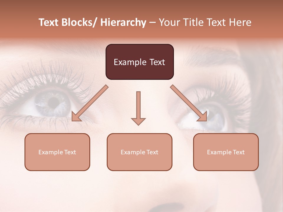 A Woman's Blue Eyes With Long Eyelashes PowerPoint Template