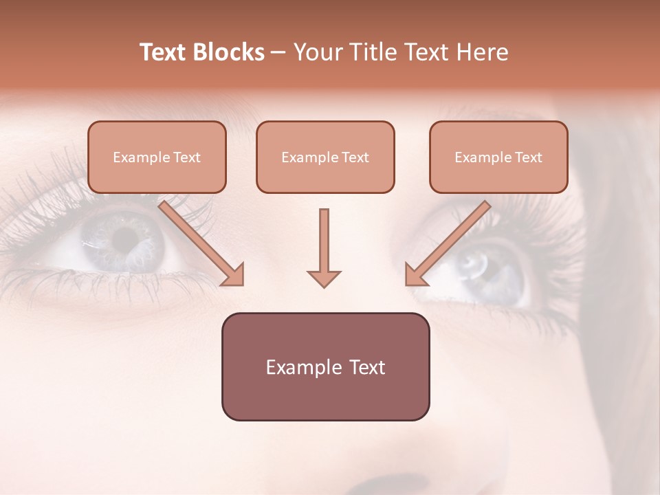 A Woman's Blue Eyes With Long Eyelashes PowerPoint Template