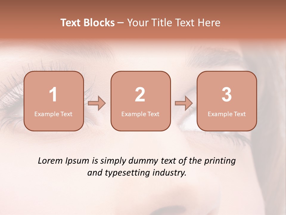 A Woman's Blue Eyes With Long Eyelashes PowerPoint Template