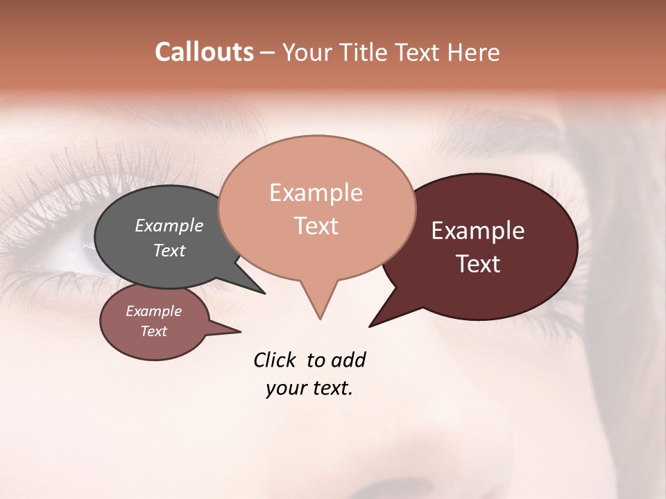 A Woman's Blue Eyes With Long Eyelashes PowerPoint Template