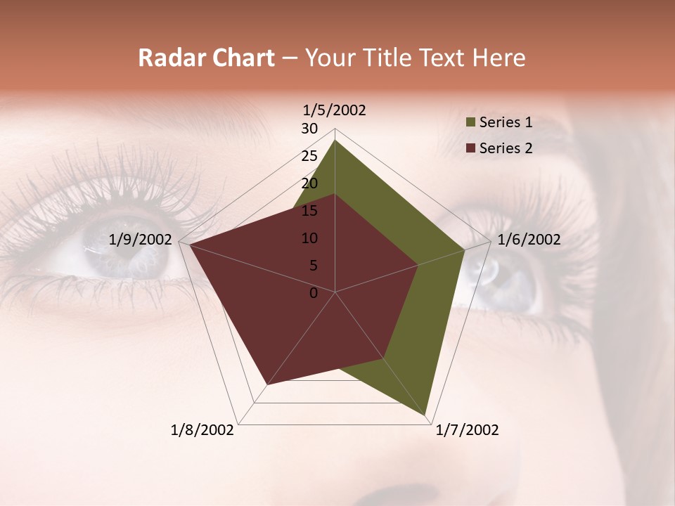 A Woman's Blue Eyes With Long Eyelashes PowerPoint Template