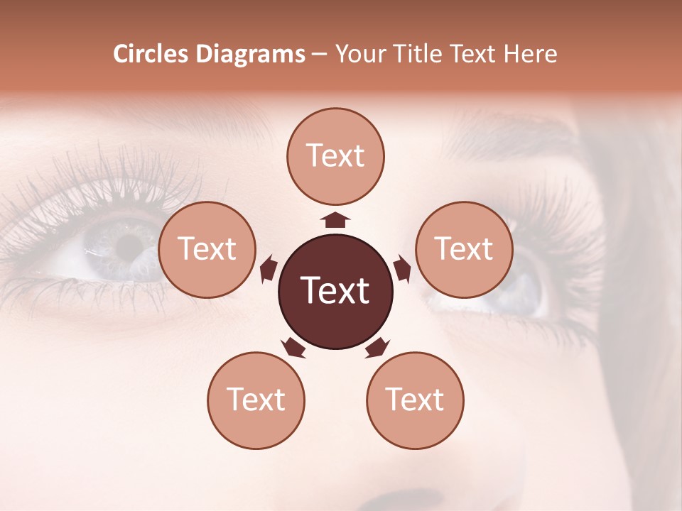 A Woman's Blue Eyes With Long Eyelashes PowerPoint Template