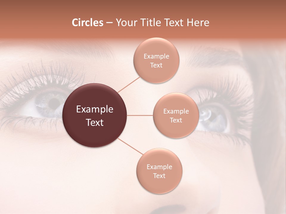 A Woman's Blue Eyes With Long Eyelashes PowerPoint Template