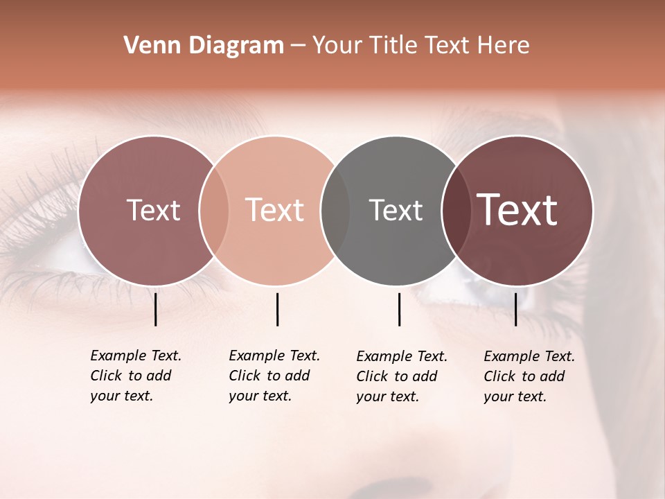 A Woman's Blue Eyes With Long Eyelashes PowerPoint Template