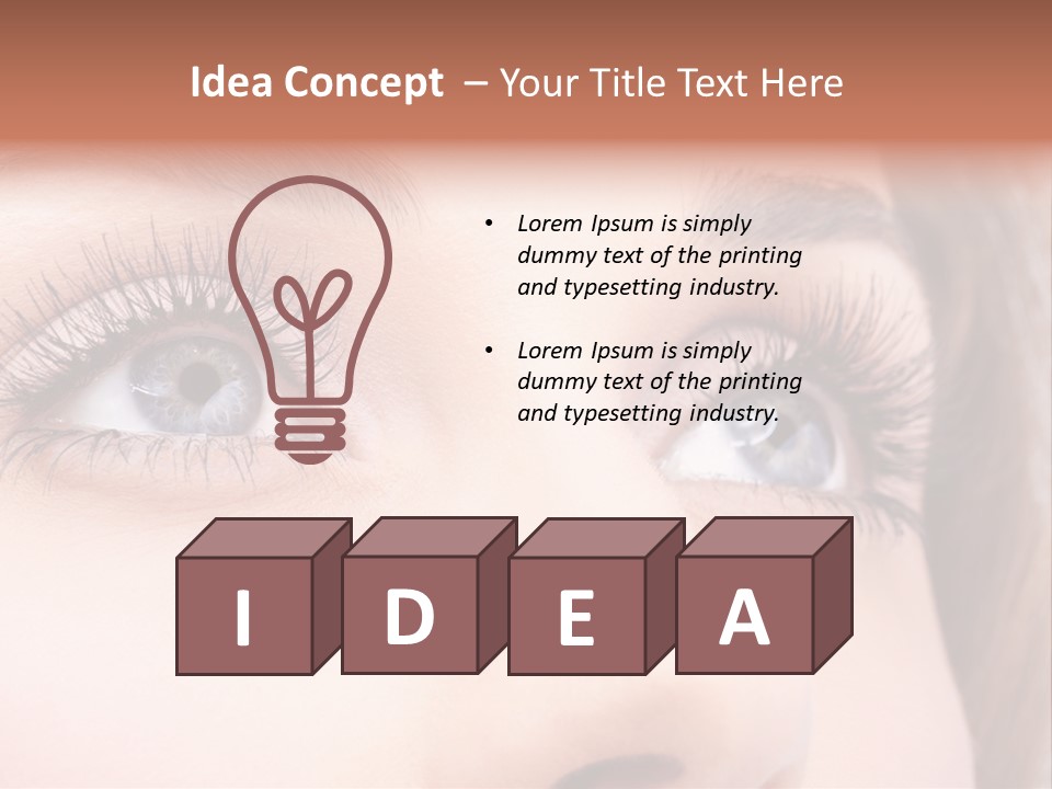 A Woman's Blue Eyes With Long Eyelashes PowerPoint Template