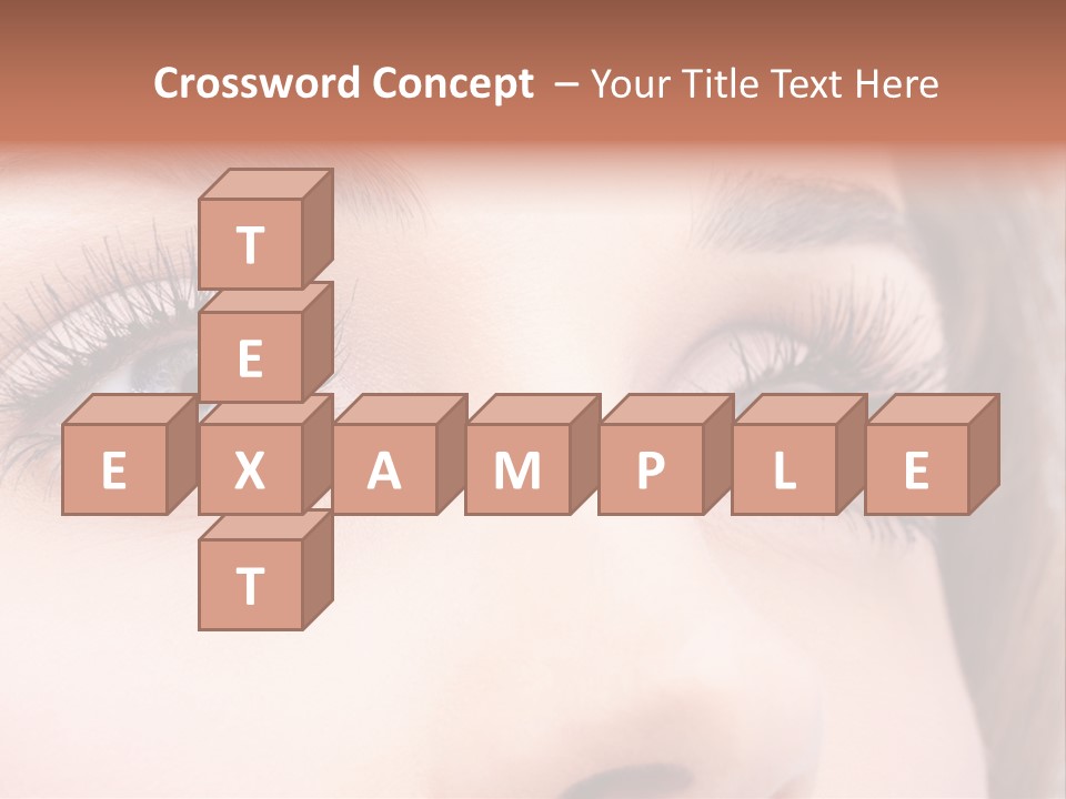 A Woman's Blue Eyes With Long Eyelashes PowerPoint Template