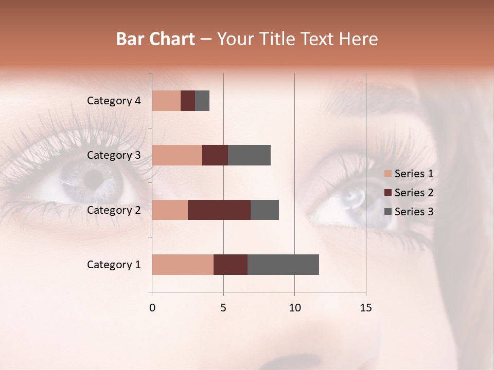 A Woman's Blue Eyes With Long Eyelashes PowerPoint Template
