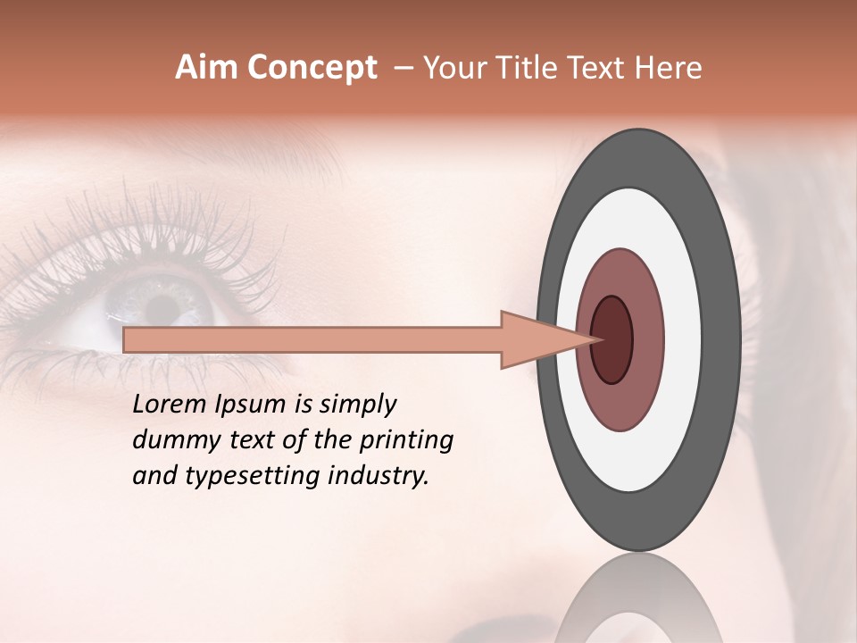 A Woman's Blue Eyes With Long Eyelashes PowerPoint Template