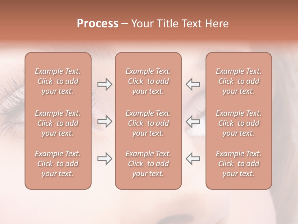 A Woman's Blue Eyes With Long Eyelashes PowerPoint Template