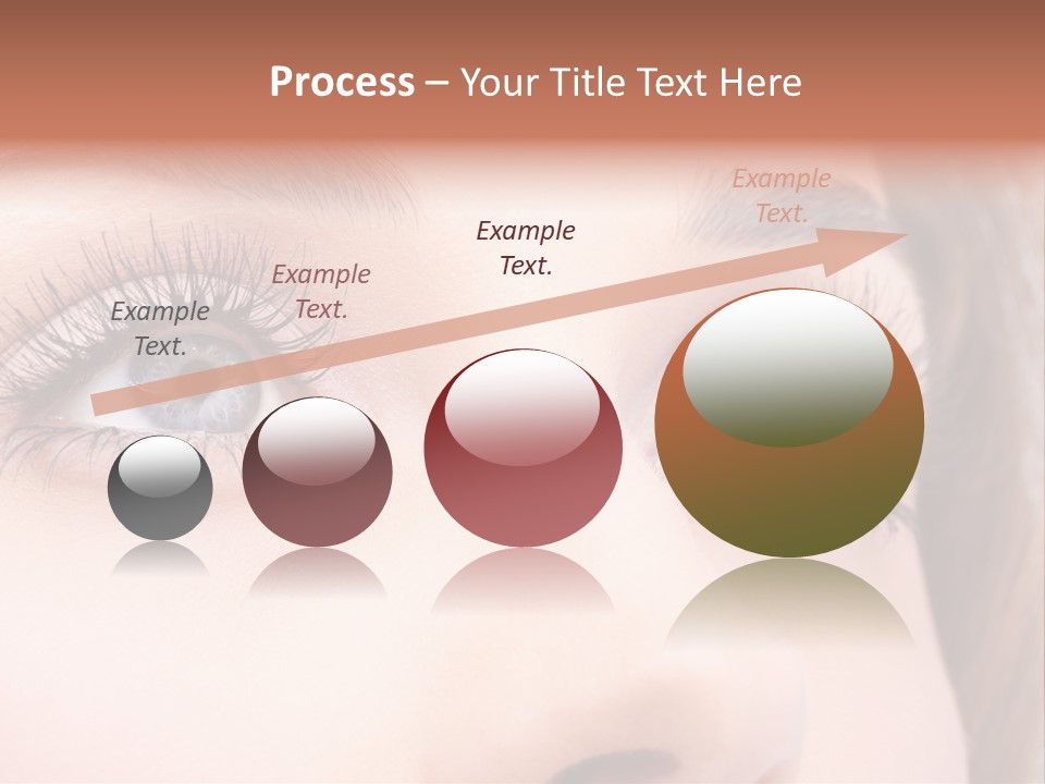 A Woman's Blue Eyes With Long Eyelashes PowerPoint Template