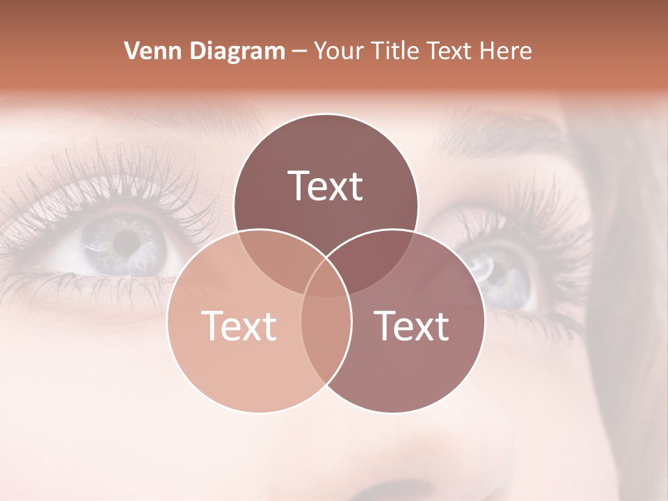 A Woman's Blue Eyes With Long Eyelashes PowerPoint Template