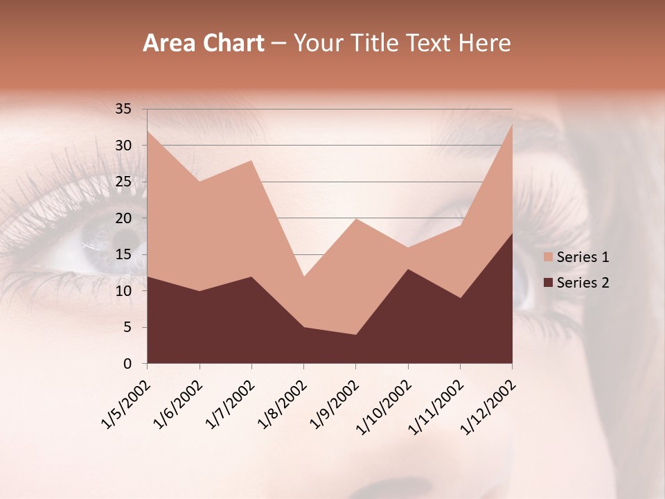 A Woman's Blue Eyes With Long Eyelashes PowerPoint Template