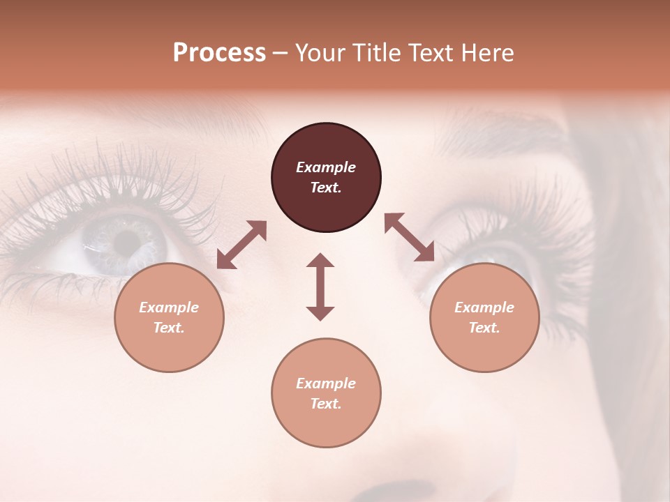 A Woman's Blue Eyes With Long Eyelashes PowerPoint Template