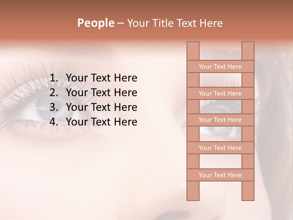 A Woman's Blue Eyes With Long Eyelashes PowerPoint Template