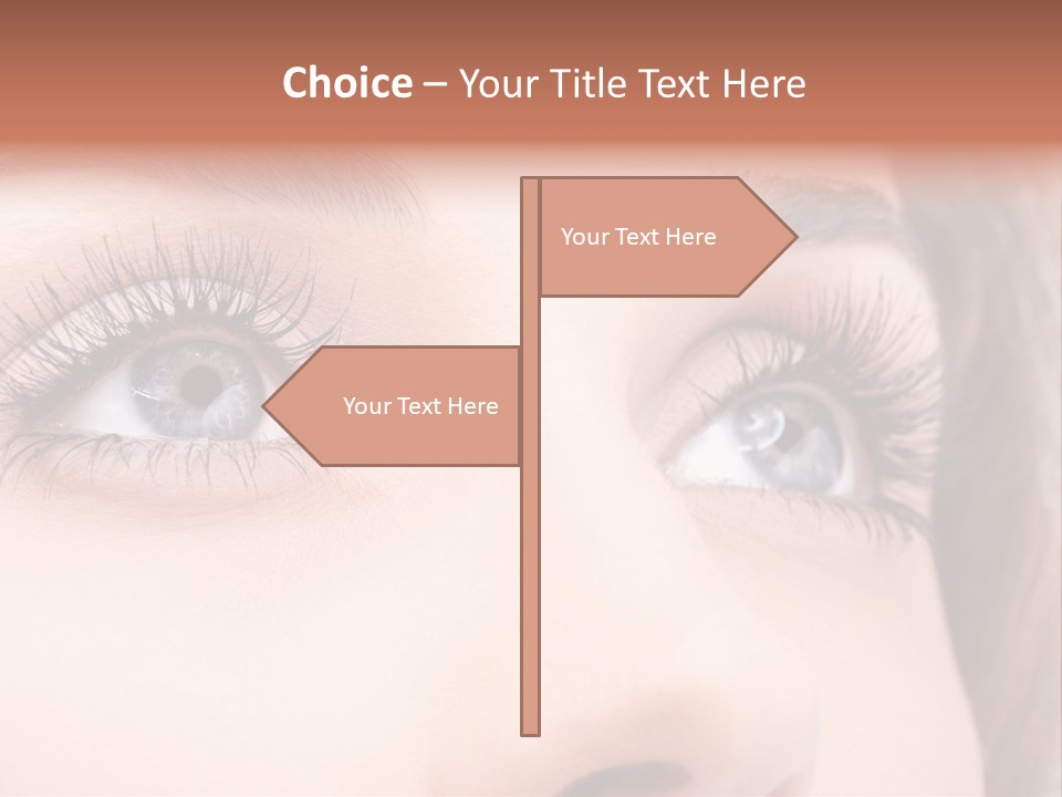 A Woman's Blue Eyes With Long Eyelashes PowerPoint Template