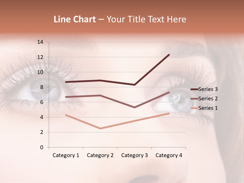 A Woman's Blue Eyes With Long Eyelashes PowerPoint Template