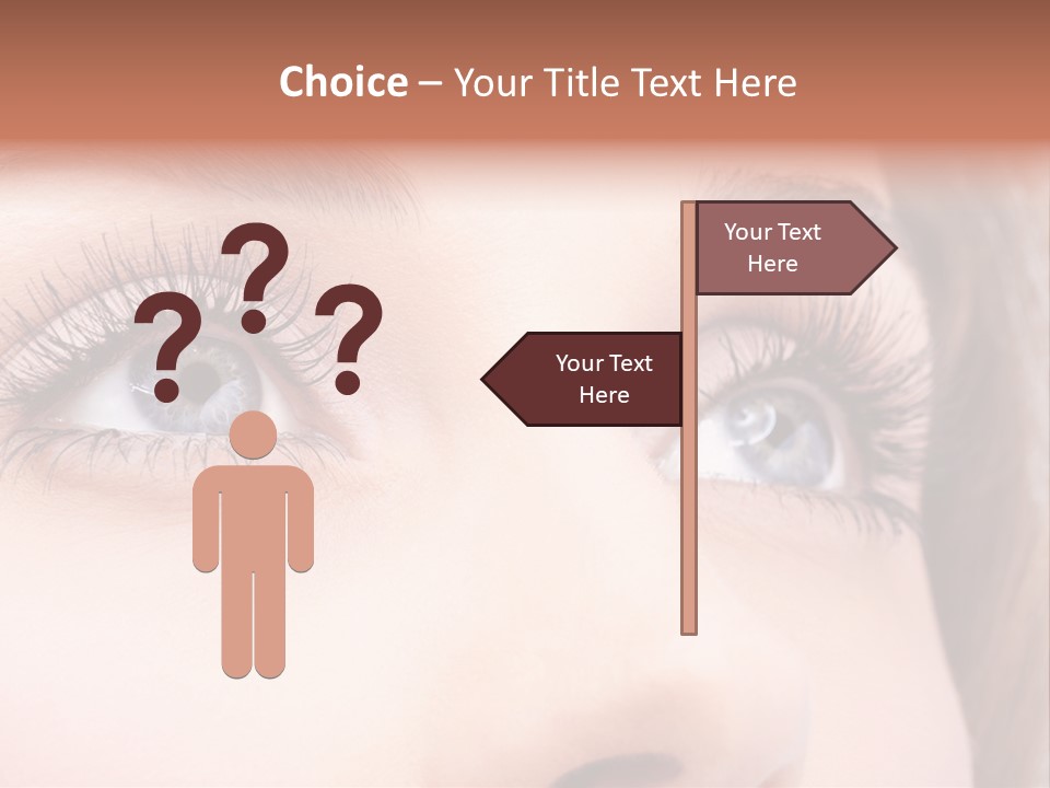 A Woman's Blue Eyes With Long Eyelashes PowerPoint Template