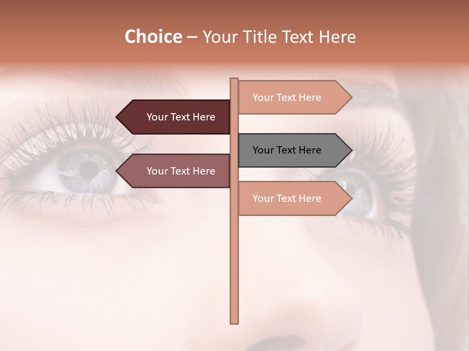 A Woman's Blue Eyes With Long Eyelashes PowerPoint Template