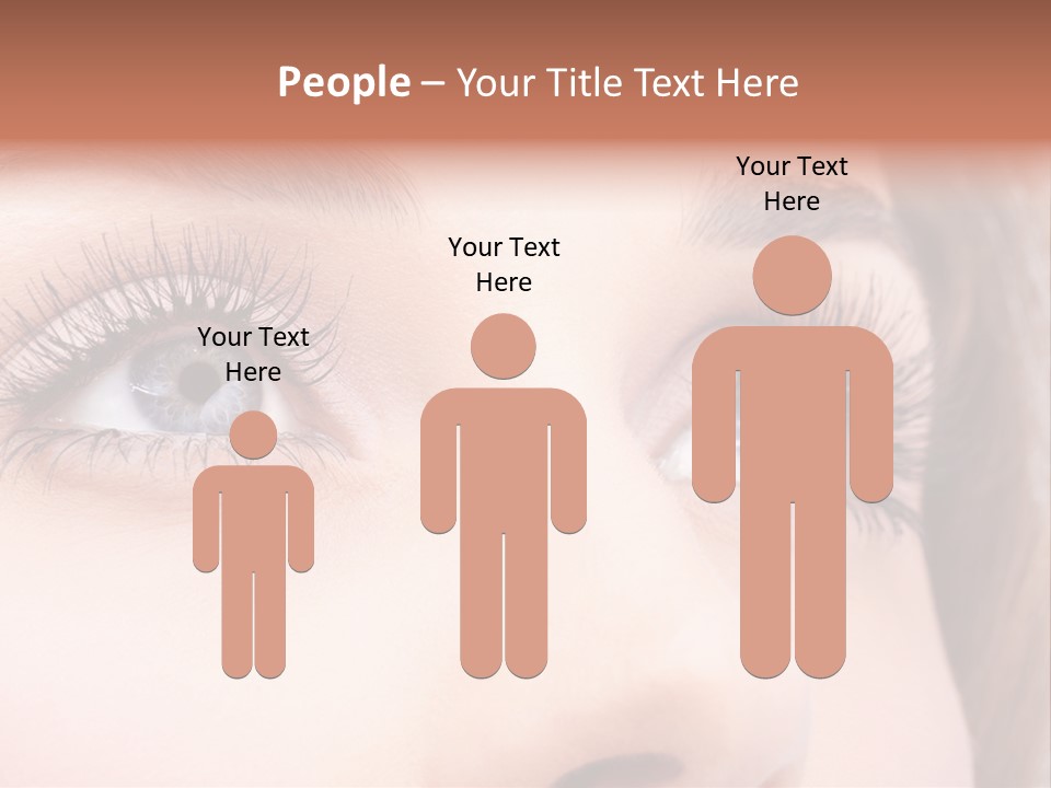 A Woman's Blue Eyes With Long Eyelashes PowerPoint Template