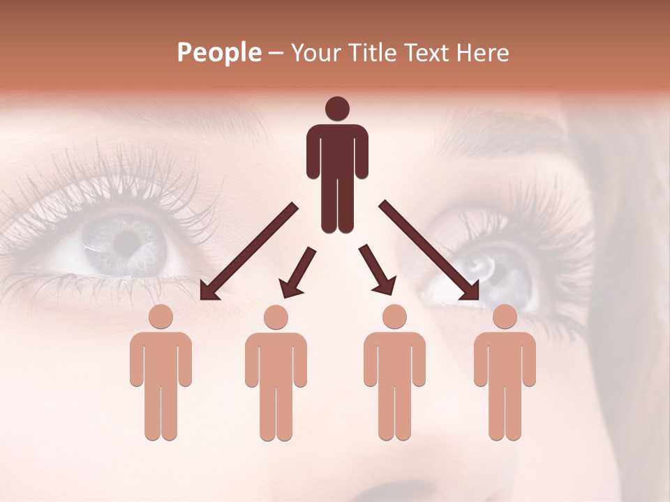 A Woman's Blue Eyes With Long Eyelashes PowerPoint Template
