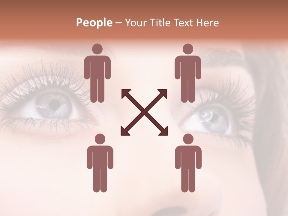 A Woman's Blue Eyes With Long Eyelashes PowerPoint Template