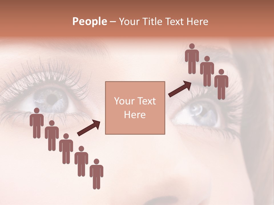 A Woman's Blue Eyes With Long Eyelashes PowerPoint Template
