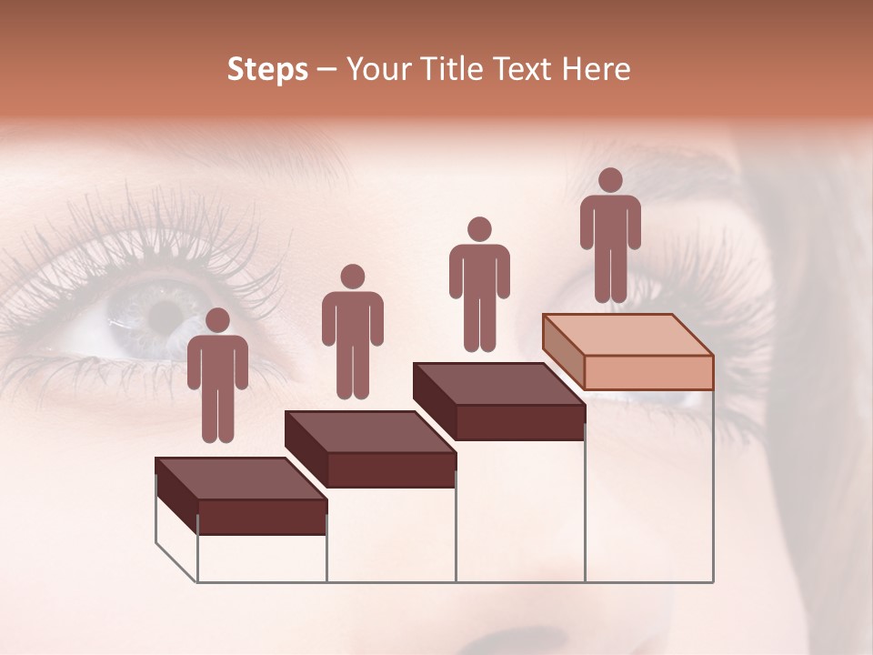 A Woman's Blue Eyes With Long Eyelashes PowerPoint Template