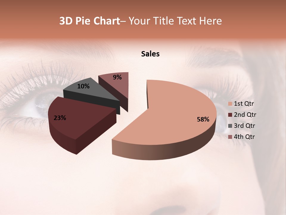 A Woman's Blue Eyes With Long Eyelashes PowerPoint Template