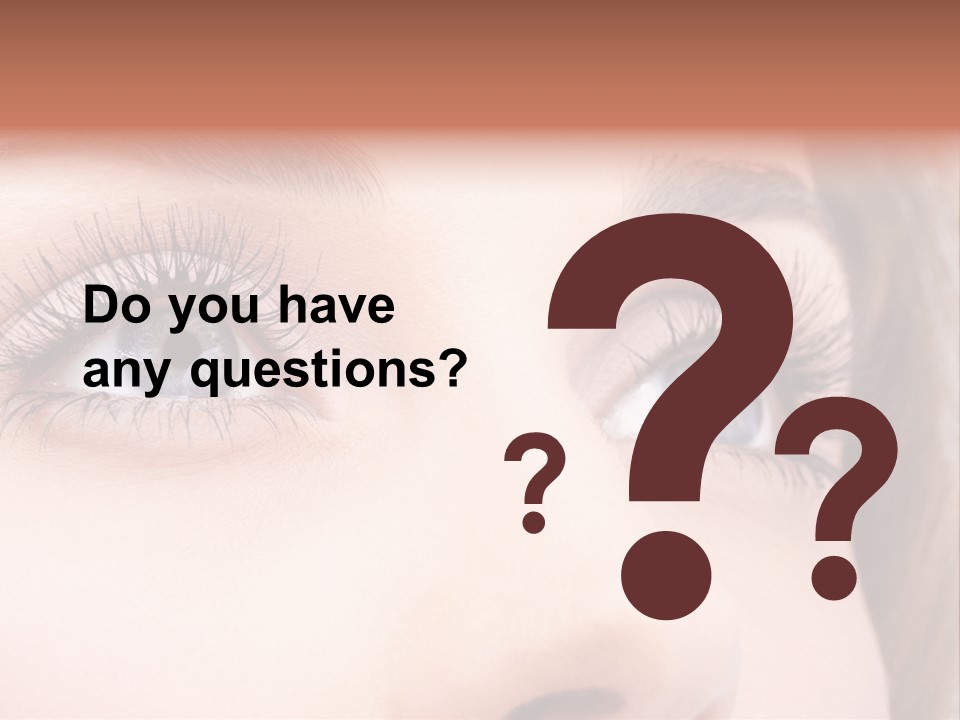 A Woman's Blue Eyes With Long Eyelashes PowerPoint Template