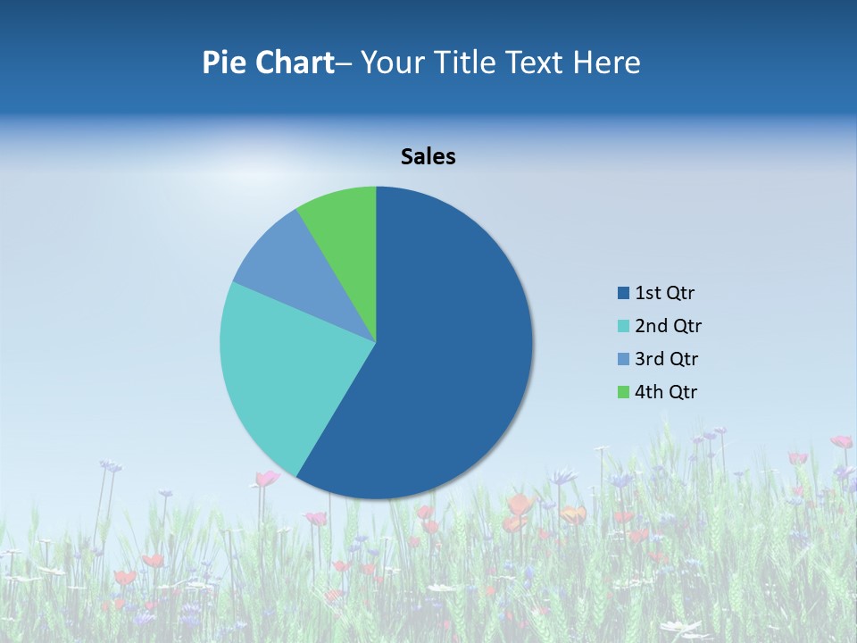 A Field Of Flowers With A Blue Sky In The Background PowerPoint Template