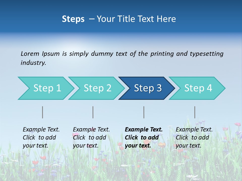 A Field Of Flowers With A Blue Sky In The Background PowerPoint Template