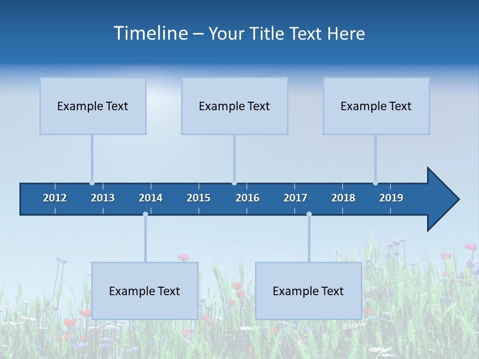A Field Of Flowers With A Blue Sky In The Background PowerPoint Template