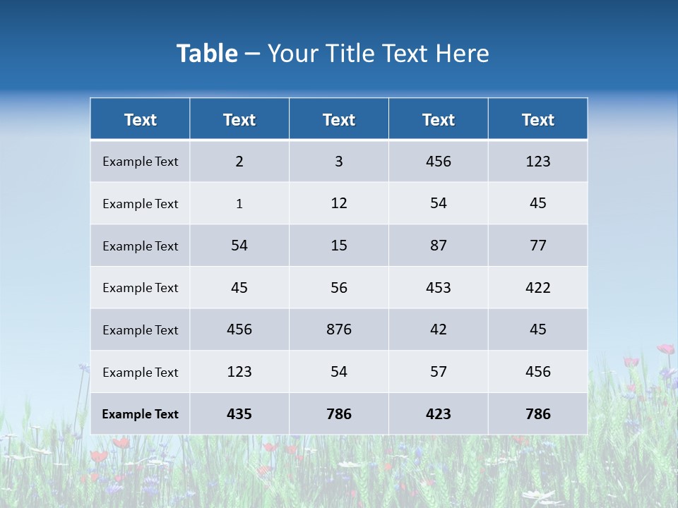 A Field Of Flowers With A Blue Sky In The Background PowerPoint Template