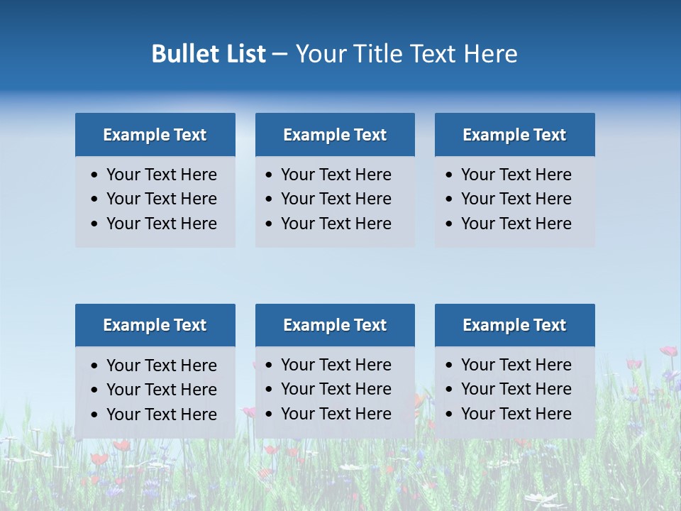 A Field Of Flowers With A Blue Sky In The Background PowerPoint Template