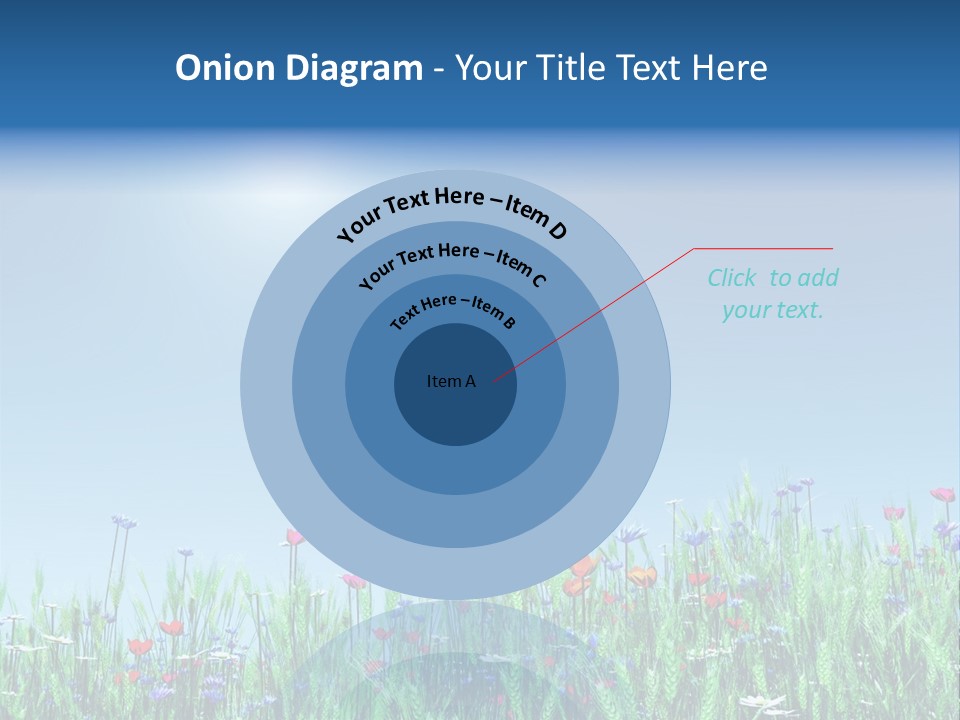 A Field Of Flowers With A Blue Sky In The Background PowerPoint Template