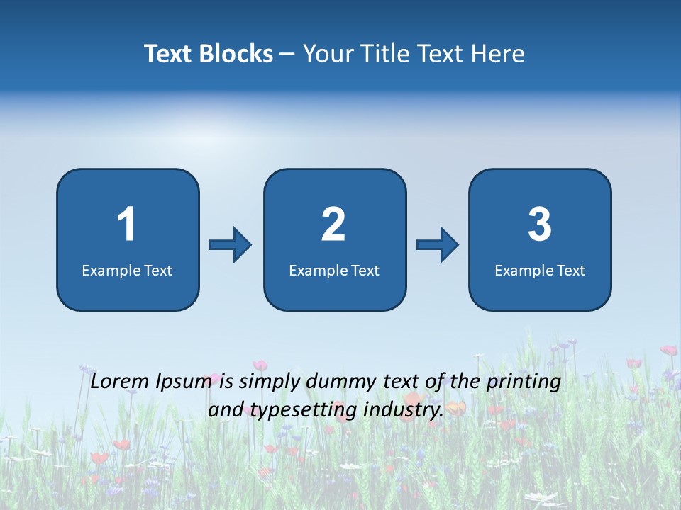 A Field Of Flowers With A Blue Sky In The Background PowerPoint Template